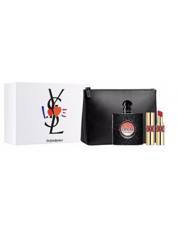 Y.S.Laurent Black Opium Подарочный набор (парфюмированная вода 50 мл + губная помада Rouge Pur Couture №01 + косметичка)