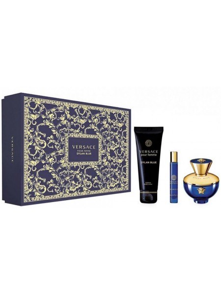 Versace Pour Femme Dylan Blue Подарочный набор (парфюмированная вода 100 мл + лосьон для тела 150 мл + миниатюра 10 мл) Versace Pour Femme Dylan Blue Подарочный набор (парфюмированная вода 100 мл + лосьон для тела 150 мл + миниатюра 10 мл)