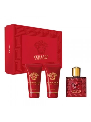 Versace Eros Flame Подарочный набор (миниатюра 5 мл + лосьон для тела 25 мл + гель для душа 25 мл)