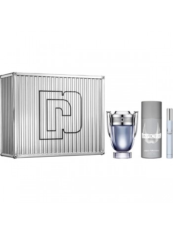 Paco Rabanne Invictus Подарочный набор (туалетная вода 100 мл + дезодорант-спрей 150 мл + миниатюра 10 мл)