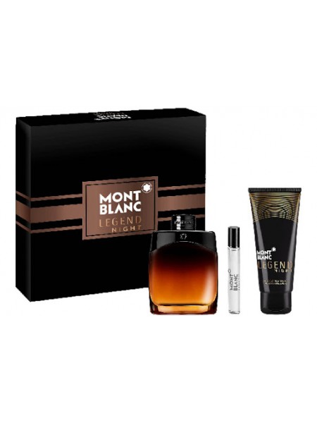 Montblanc Legend Night Подарочный набор (парфюмированная вода 100 мл + миниатюра 7.5мл + бальзам после бритья 100 мл)