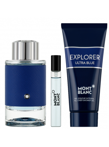 Montblanc Explorer Ultra Blue Подарочный набор (парфюмированная вода 100 мл + гель для душа 100 мл + миниатюра 7.5мл)