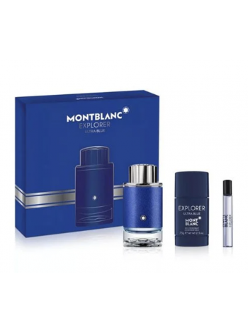 Montblanc Explorer Ultra Blue Подарочный набор (парфюмированная вода 100 мл + дезодорант-стик 75 мл + миниатюра 7.5мл)